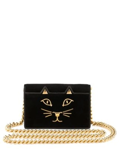 CHARLOTTE OLYMPIA FELINE SUEDE CROSSBODY