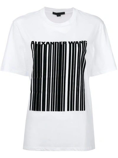 ALEXANDER WANG ALEXANDER WANG T-SHIRT MIT BARCODE-PRINT - WEIß