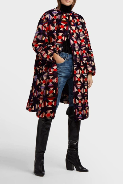 ISABEL MARANT Tao Printed Quilted Velvet Coat