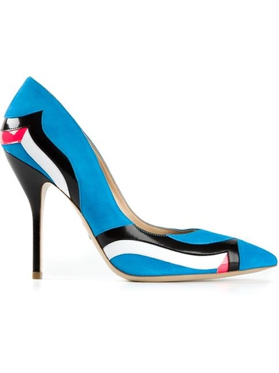 PAUL ANDREW wavy patent striped pumps